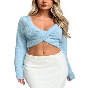 Fuzzy Baby Blue Sweater